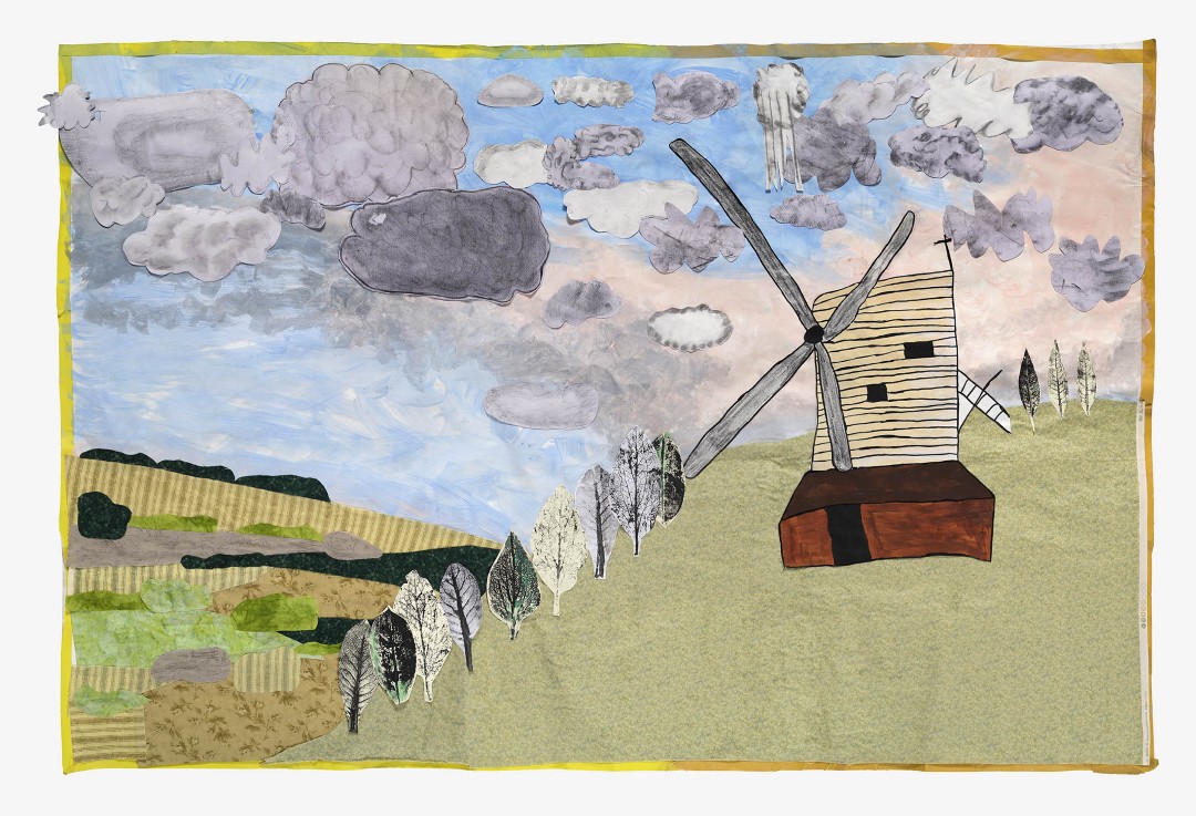 Collaborative landscape collage 190 x 120cm